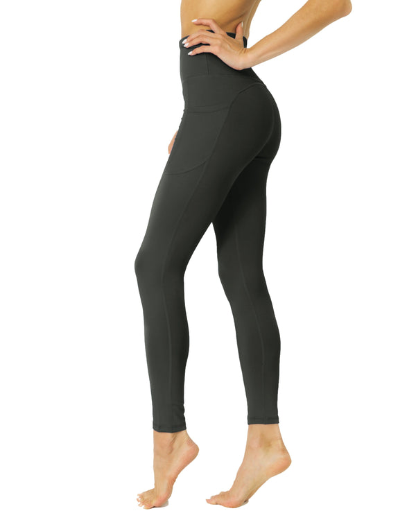 High Waisted Yoga Leggings - Slate Grey - Premium Pants - Just $67.75! Shop now at Pulse Designer Fashion