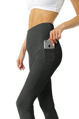 High Waisted Yoga Leggings - Slate Grey - Premium Pants - Just $67.75! Shop now at Pulse Designer Fashion