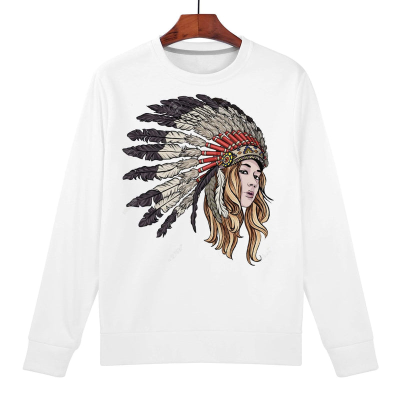 Indian Woman Sweater | White - Premium sweater - Just $77.98! Shop now at Pulse Designer Fashion