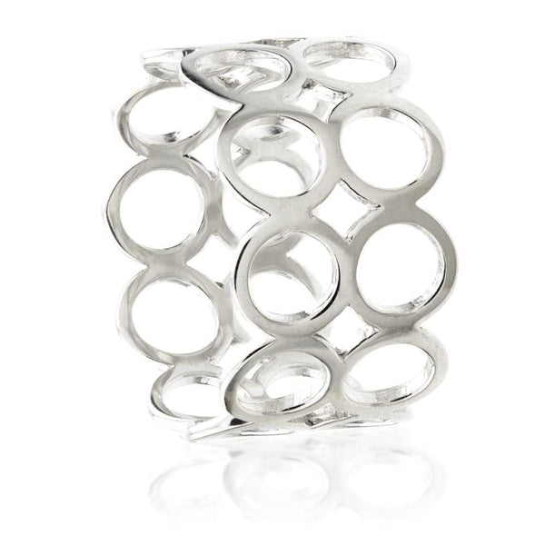 9ct White Gold Open Circle Band Statement Ring Jewelry & Accessories - Fine Jewelry ZuZu Jewellery 